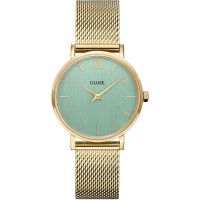 Cluse Minuit Mesh Gold-Green 33mm