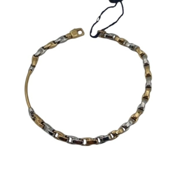 Bracciale Oro bicolore piastra grande