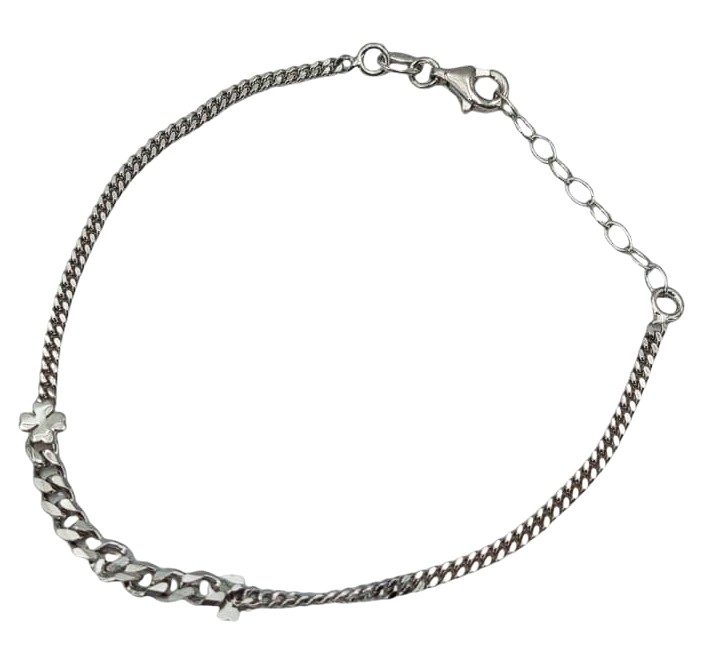 Bracciale groumette con quadrifoglio