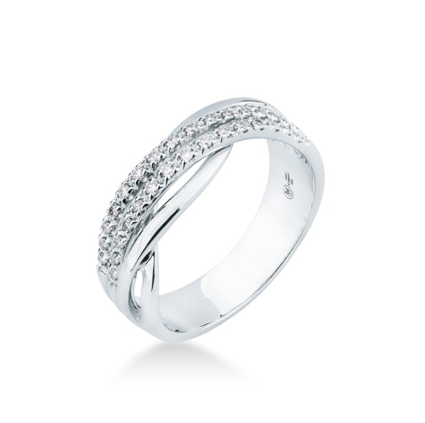 Anello Visconti Fascia Intrecciata Piccola